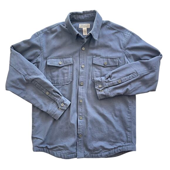 Duluth Trading Co Men Gray Fleece-Lined Barn Coat Jacket Snap Button Size Medium - Picture 1 of 10